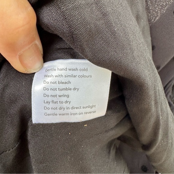 Emily & Fin Abigail Black Velvet Polka Dot Fit & Flare Dress Size S Pockets - Picture 12 of 15